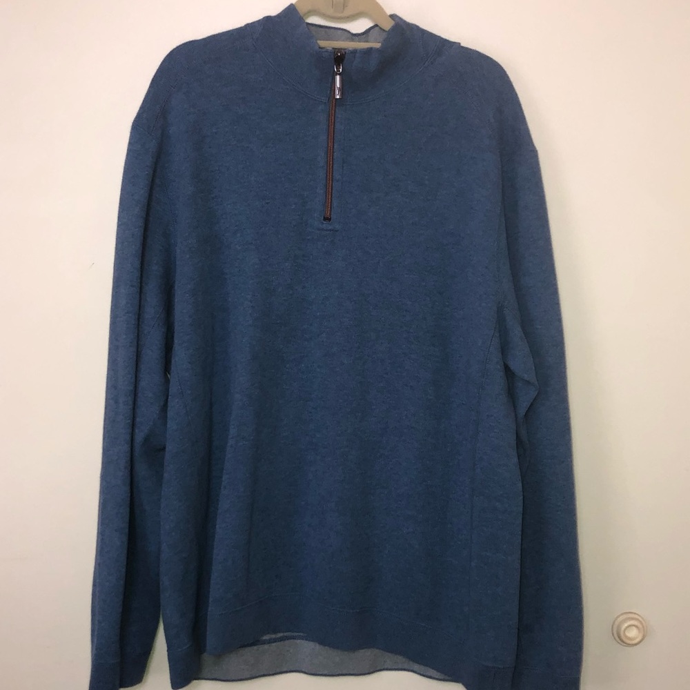 Men’s Tommy Bahama Half Zip Sweater. Blue. Size XL